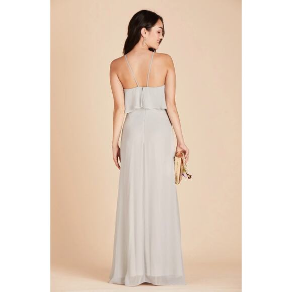 Birdy Grey Jules Dress Dove Gray Chiffon Maxi Formal Bridesmaid Medium NWT - Picture 4 of 16